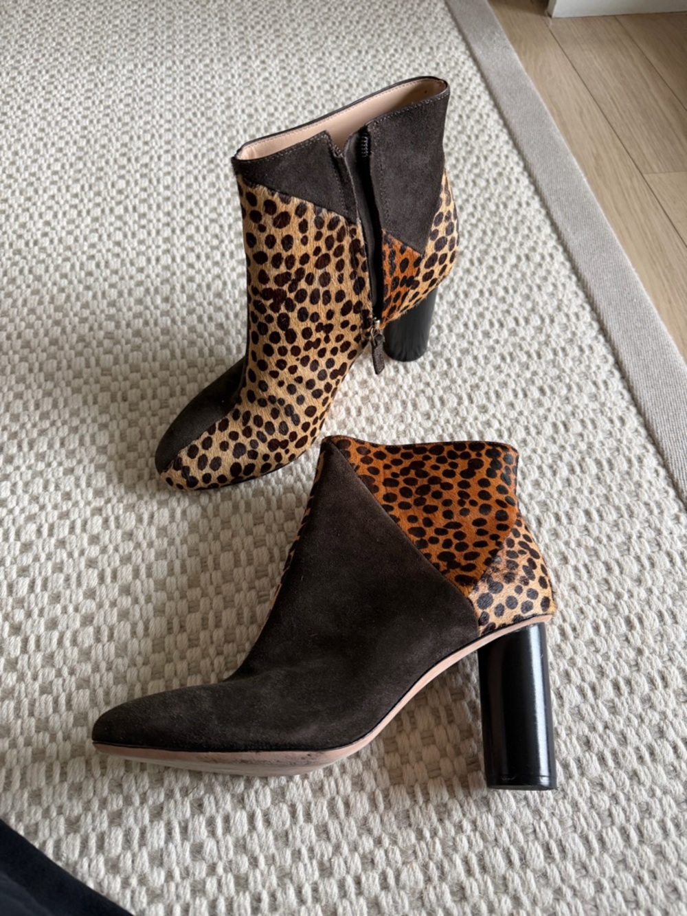 Ulla Johnson Leopard-Print and Dark Brown Suede Ankle Boots